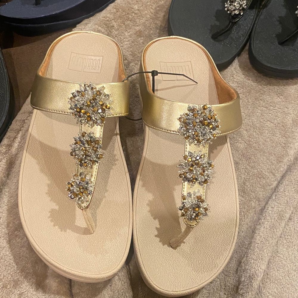 Fitflop Gold Embellished Sandals